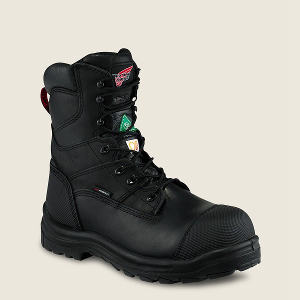 Red Wing Safety Boots King Toe® - 8-inch Waterproof Csa Toe - Black - Mens HLU017258